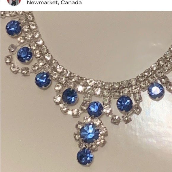 Night blue diamonds jewelry set - Picture 2 of 3